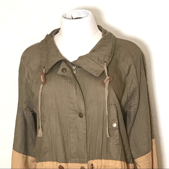 BLU PEPPER Linen Blend Colorblock Jacket - Picture 4 of 10